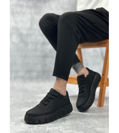 BA0666 BOA Siyah Yüksek Taban Erkek Günlük Ayakkabı