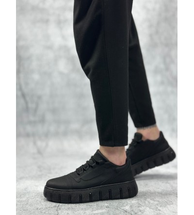 BA0666 BOA Siyah Yüksek Taban Erkek Günlük Ayakkabı