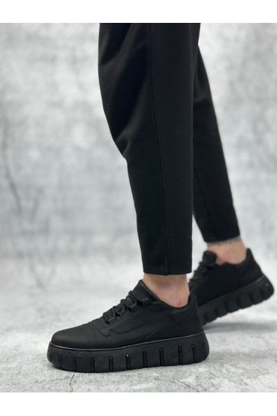 BA0666 BOA Siyah Yüksek Taban Erkek Günlük Ayakkabı