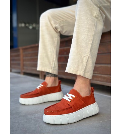 BA0676 BOA Turuncu Keten Yüksek Taban Erkek Yazlık Ayakkabı