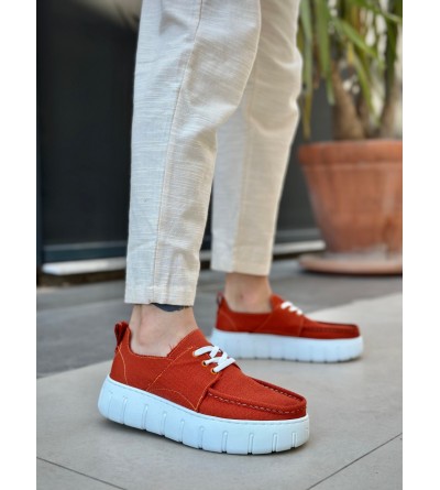 BA0676 BOA Turuncu Keten Yüksek Taban Erkek Yazlık Ayakkabı