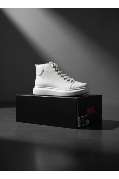 BA0713 Bağcıklı Beyaz Yüksek Taban Erkek Tarz Spor Bot BA0713 Bağcıklı Beyaz Yüksek Taban Erkek Tarz Spor Bot