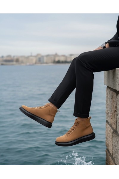 BA0713 Bağcıklı Yüksek Taba Süet Siyah Taban Erkek Tarz Spor Bot BA0713 Bağcıklı Yüksek Taba Süet Siyah Taban Erkek Tarz Spor Bot