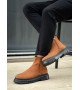 BA0777 Süet Taba Siyah Taban Çift Fermuarlı Erkek Yarım Bilek Bot