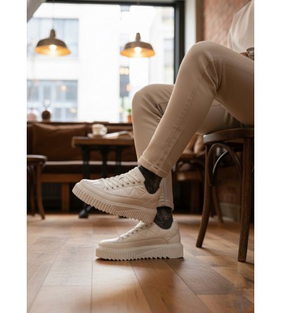 BA0801 BOA Beyaz Yüksek Taban Erkek Spor Ayakkabı