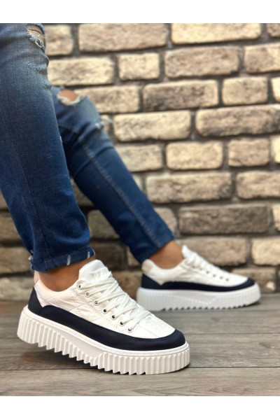 BA0801 BOA Yüksek Taban Beyaz Paraşüt Kumaş Laci Cilt Detaylı Erkek Ayakkabı BA0801 BOA Yüksek Taban Beyaz Paraşüt Kumaş Laci Cilt Detaylı Erkek Ayakkabı