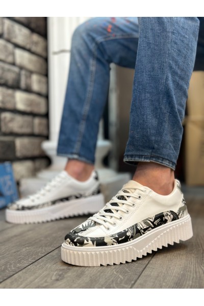 BA0801 BOA Yüksek Taban Siyah Desenli Erkek Spor Ayakkabı BA0801 BOA Yüksek Taban Siyah Desenli Erkek Spor Ayakkabı