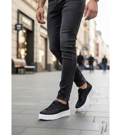 BA0801 BOA Yüksek Taban Siyah Paraşüt Kumaş Cilt Detaylı Erkek Ayakkabı