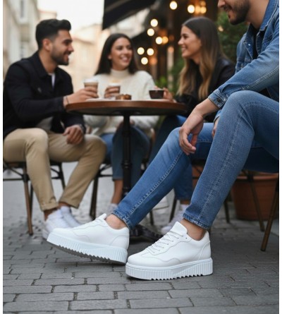 BA0802 BOA Beyaz Yüksek Taban Erkek Günlük Ayakkabı