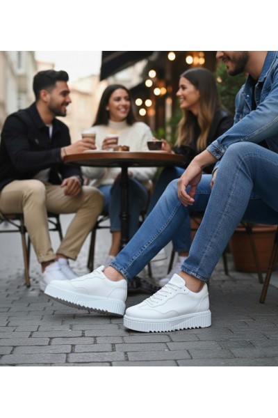BA0802 BOA Beyaz Yüksek Taban Erkek Günlük Ayakkabı BA0802 BOA Beyaz Yüksek Taban Erkek Günlük Ayakkabı