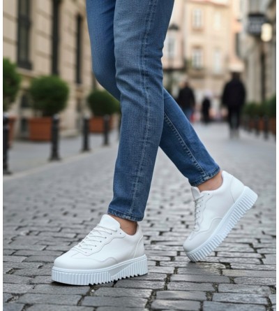 BA0802 BOA Beyaz Yüksek Taban Erkek Günlük Ayakkabı