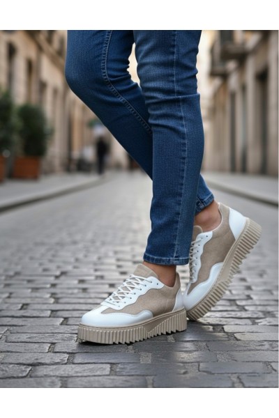 BA0802 BOA Krem Süet Yüksek Taban Erkek Günlük Ayakkabı BA0802 BOA Krem Süet Yüksek Taban Erkek Günlük Ayakkabı