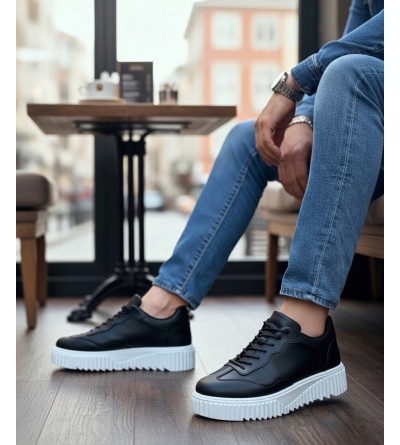 BA0802 BOA Siyah Renk  Yüksek Taban Erkek Günlük Ayakkabı