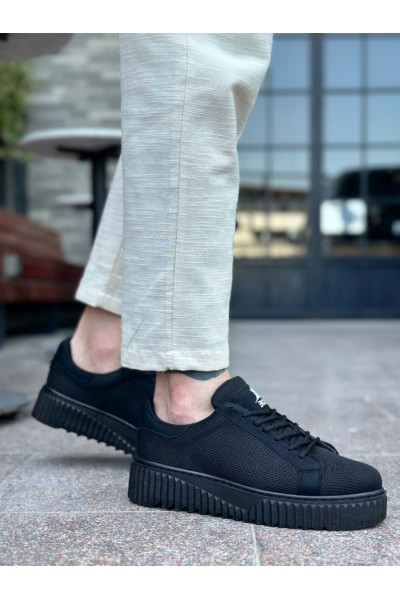 BA0803 BOA Yüksek Siyah Taban Triko Siyah Erkek Ayakkabı BA0803 BOA Yüksek Siyah Taban Triko Siyah Erkek Ayakkabı