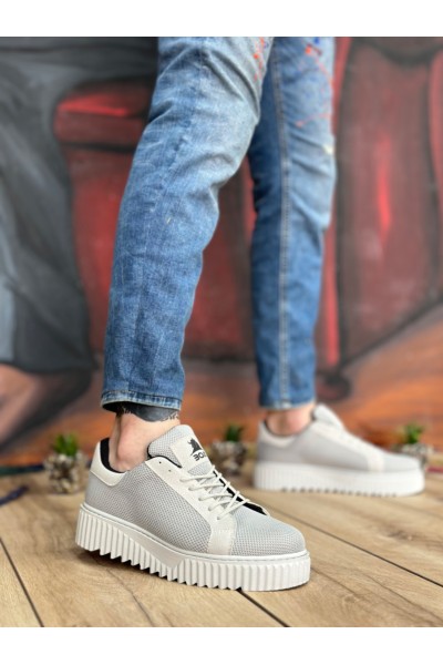 BA0803 BOA Yüksek Taban Gri Triko Gri Taban Erkek Ayakkabı BA0803 BOA Yüksek Taban Gri Triko Gri Taban Erkek Ayakkabı