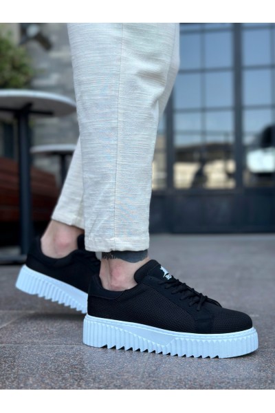 BA0803 BOA Yüksek Taban Triko Siyah Erkek Ayakkabı BA0803 BOA Yüksek Taban Triko Siyah Erkek Ayakkabı