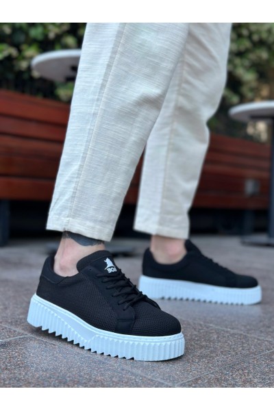 BA0803 BOA Yüksek Taban Triko Siyah Erkek Ayakkabı