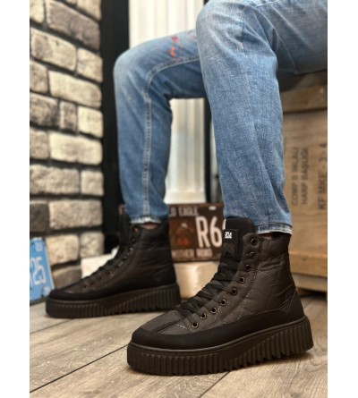 BA0811 BOA Yüksek Siyah Taban Siyah Paraşüt Kumaş Cilt Detaylı Yarım Bilek Spor Bot BA0811 BOA Yüksek Siyah Taban Siyah Paraşüt Kumaş Cilt Detaylı Yarım Bilek Spor Bot