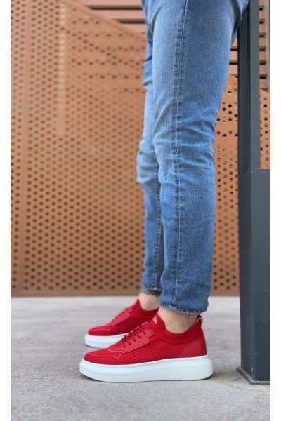 BA0812 Özel Örme Triko Tarz Kırmızı Beyaz Renk Spor Ayakkabı BA0812 Özel Örme Triko Tarz Kırmızı Beyaz Renk Spor Ayakkabı