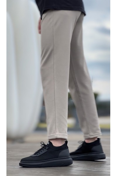 BA0812 Özel Örme Triko Tarz Siyah Renk Siyah Taban Spor Ayakkabı 