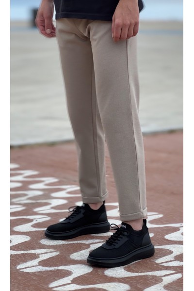 BA0812 Özel Örme Triko Tarz Siyah Renk Siyah Taban Spor Ayakkabı BA0812 Özel Örme Triko Tarz Siyah Renk Siyah Taban Spor Ayakkabı