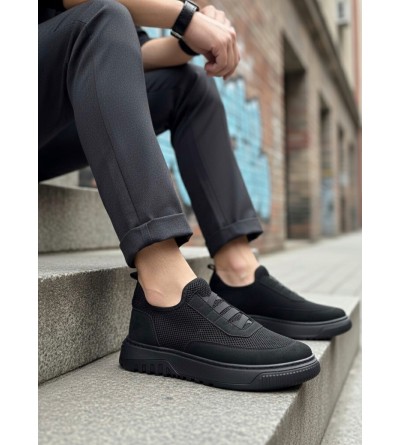 BA0911 Özel Örme Triko Deri Tozu Detaylı Günlük Spor Ayakkabı 