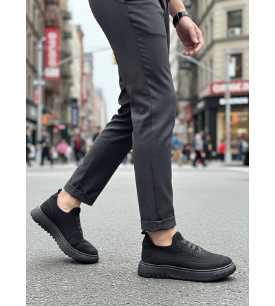 BA0911 Özel Örme Triko Deri Tozu Detaylı Günlük Spor Ayakkabı 