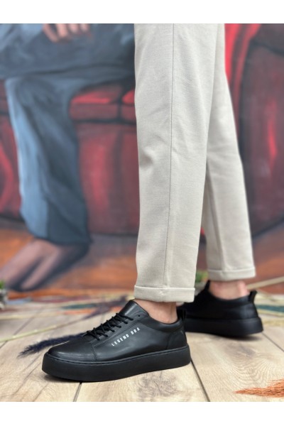 BA104 BOA Yüksek Siyah Cilt Siyah Taban Bağcıklı Erkek Ayakkabı BA104 BOA Yüksek Siyah Cilt Siyah Taban Bağcıklı Erkek Ayakkabı