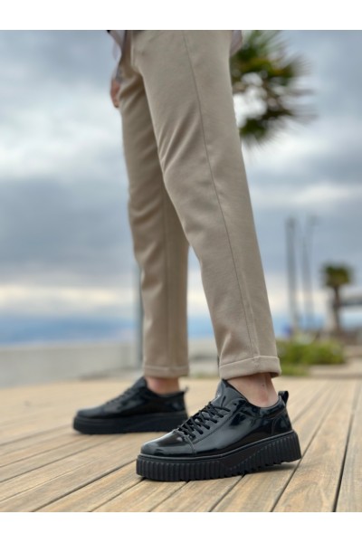 BA8104 BOA Yüksek Taban Rugan Siyah Bağcıklı Erkek Ayakkabı BA8104 BOA Yüksek Taban Rugan Siyah Bağcıklı Erkek Ayakkabı