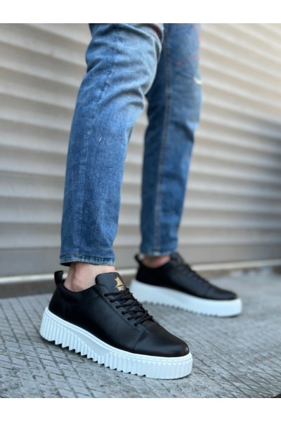 BA8104 BOA Yüksek Taban Siyah Cilt Bağcıklı Erkek Ayakkabı BA8104 BOA Yüksek Taban Siyah Cilt Bağcıklı Erkek Ayakkabı