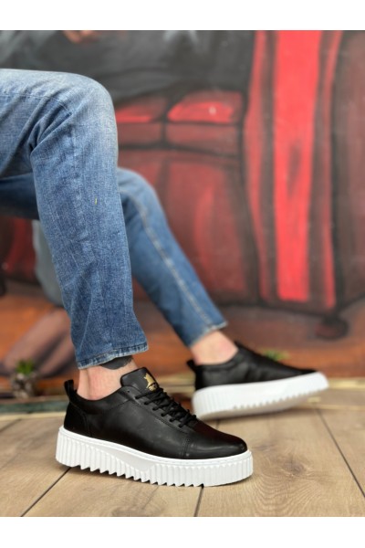 BA8104 BOA Yüksek Taban Siyah Cilt Bağcıklı Erkek Ayakkabı BA8104 BOA Yüksek Taban Siyah Cilt Bağcıklı Erkek Ayakkabı