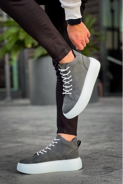 LE10 Bağcıklı Erkek Yüksek Beyaz Taban Antrasit Spor Bot LE10 Bağcıklı Erkek Yüksek Beyaz Taban Antrasit Spor Bot