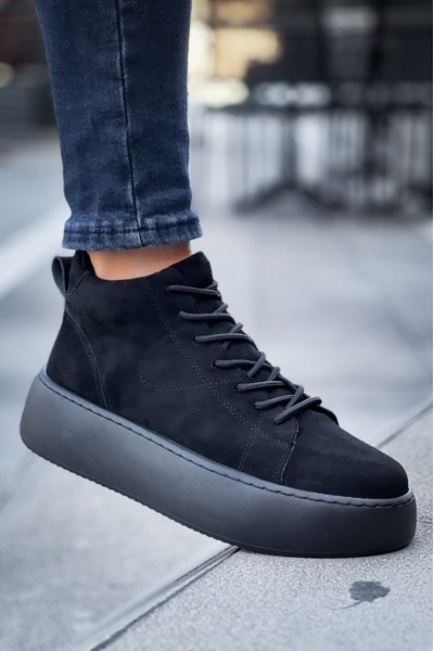 LE10 Bağcıklı Erkek Yüksek Siyah Taban Siyah Süet Spor Bot LE10 Bağcıklı Erkek Yüksek Siyah Taban Siyah Süet Spor Bot