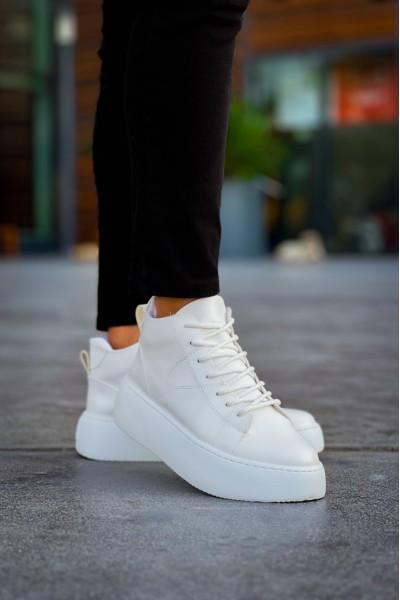 LE10 Bağcıklı Erkek Yüksek Taban Beyaz Spor Bot LE10 Bağcıklı Erkek Yüksek Taban Beyaz Spor Bot