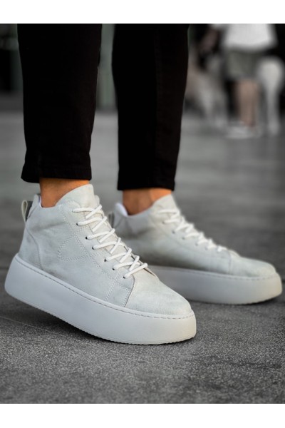LE10 Bağcıklı Erkek Yüksek Taban İthal Gri Süet Spor Bot LE10 Bağcıklı Erkek Yüksek Taban İthal Gri Süet Spor Bot