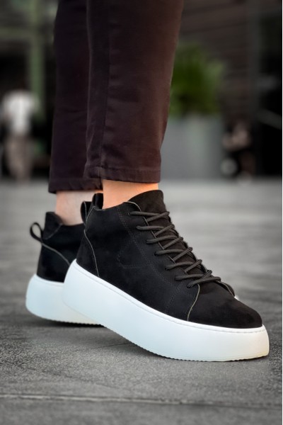 LE10 Bağcıklı Erkek Yüksek Taban İthal Süet Siyah Spor Bot LE10 Bağcıklı Erkek Yüksek Taban İthal Süet Siyah Spor Bot