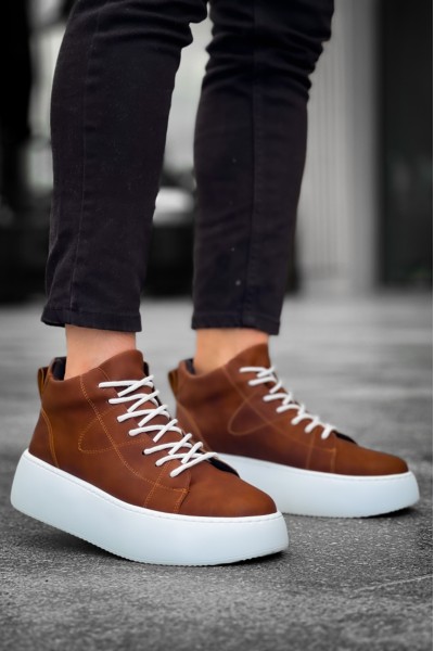 LE10 Bağcıklı Erkek Yüksek Taban Taba Cilt Spor Bot LE10 Bağcıklı Erkek Yüksek Taban Taba Cilt Spor Bot