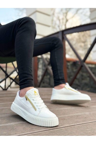 SNR-308 BOA Kalın Yüksek Taban Çift Fermuarlı Beyaz Erkek Ayakkabı SNR-308 BOA Kalın Yüksek Taban Çift Fermuarlı Beyaz Erkek Ayakkabı