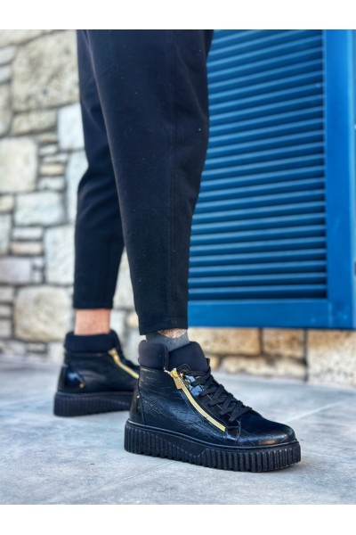 SNR-512 BOA Kalın Yüksek Siyah Taban Çift Fermuarlı Siyah Erkek Spor Bot SNR-512 BOA Kalın Yüksek Siyah Taban Çift Fermuarlı Siyah Erkek Spor Bot