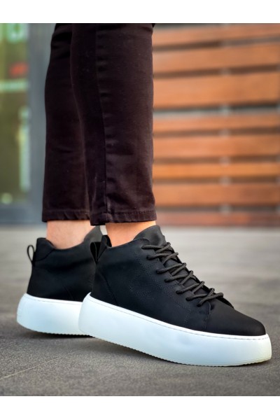 LE10 Bağcıklı Erkek Yüksek Taban Siyah Spor Bot LE10 Bağcıklı Erkek Yüksek Taban Siyah Spor Bot