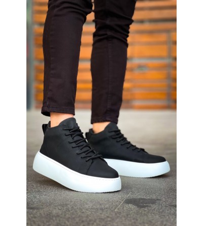 LE10 Bağcıklı Erkek Yüksek Taban Siyah Spor Bot LE10 Bağcıklı Erkek Yüksek Taban Siyah Spor Bot