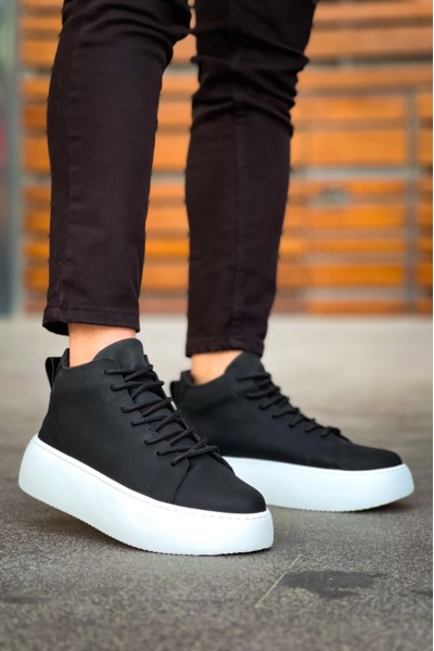 LE10 Bağcıklı Erkek Yüksek Taban Siyah Spor Bot LE10 Bağcıklı Erkek Yüksek Taban Siyah Spor Bot