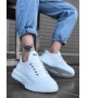 BA0163 Bağcıklı Erkek Yüksek Taban Beyaz Spor Ayakkabı BA0163 Bağcıklı Erkek Yüksek Taban Beyaz Spor Ayakkabı