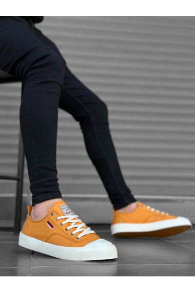 BA0223 BOA Rahat Düz Taban Keten Bağcıklı Sarı Günlük Erkek Ayakkabı BA0223 BOA Rahat Düz Taban Keten Bağcıklı Sarı Günlük Erkek Ayakkabı