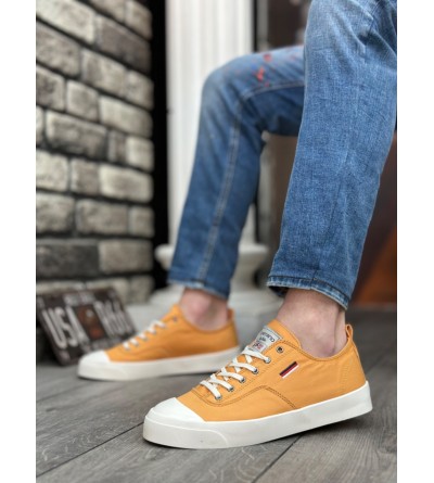 BA0223 BOA Rahat Düz Taban Keten Bağcıklı Sarı Günlük Erkek Ayakkabı BA0223 BOA Rahat Düz Taban Keten Bağcıklı Sarı Günlük Erkek Ayakkabı