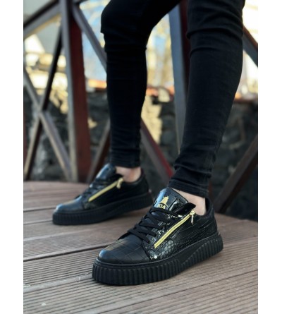 SNR-308 BOA Kalın Yüksek Taban Çift Fermuarlı Siyah Siyah Erkek Ayakkabı SNR-308 BOA Kalın Yüksek Taban Çift Fermuarlı Siyah Siyah Erkek Ayakkabı