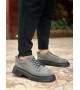 BA0245 Gri Süet Akıllı Lastik Bağcık Yüksek Taban Günlük Erkek Ayakkabı