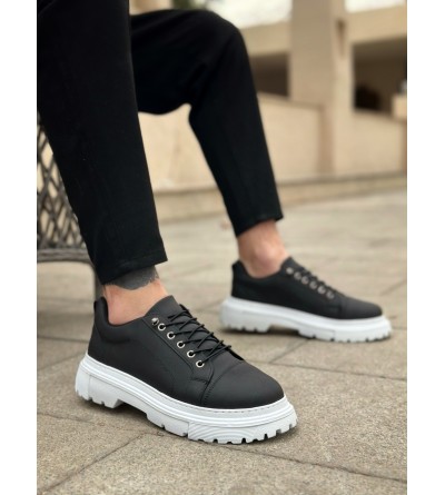 BA0245 Siyah Akıllı Lastik Bağcık Yüksek Taban Günlük Erkek Ayakkabı BA0245 Siyah Akıllı Lastik Bağcık Yüksek Taban Günlük Erkek Ayakkabı