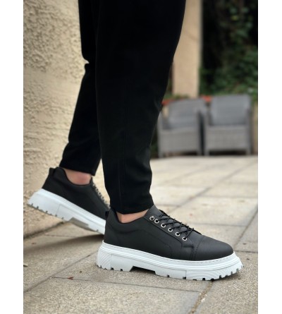 BA0245 Siyah Akıllı Lastik Bağcık Yüksek Taban Günlük Erkek Ayakkabı BA0245 Siyah Akıllı Lastik Bağcık Yüksek Taban Günlük Erkek Ayakkabı