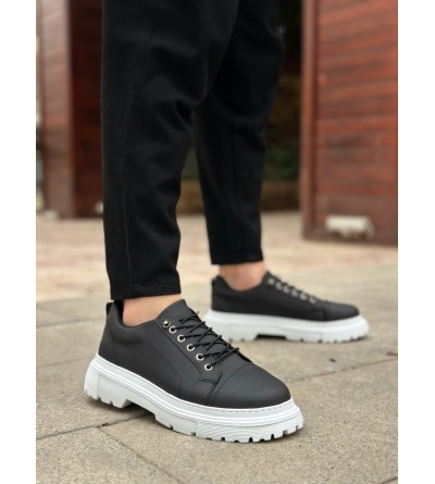 BA0245 Siyah Akıllı Lastik Bağcık Yüksek Taban Günlük Erkek Ayakkabı BA0245 Siyah Akıllı Lastik Bağcık Yüksek Taban Günlük Erkek Ayakkabı